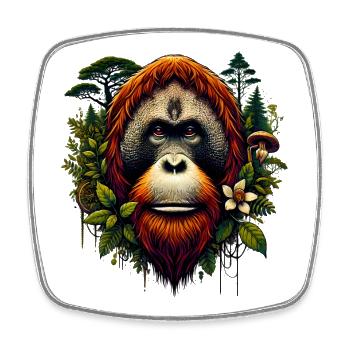 Orang-Utan Affe Orang-Utan - Viereckiger Kühlschrankmagnet - Weiß - Vorne