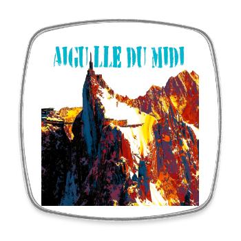 Aiguille du Midi - Square fridge magnet - white - Front