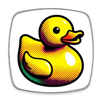 Ente Ente Ente Ente Ente - Viereckiger Kühlschrankmagnet - Weiß - Vorne
