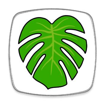 Monstera Plant - Square fridge magnet - white - Front