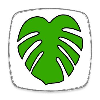 Monstera Plant - Square fridge magnet - white - Front