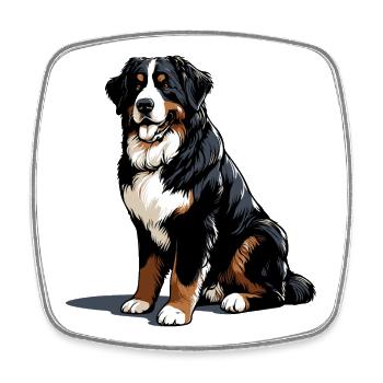 Bernese Mountain Dog - Square fridge magnet - white - Front