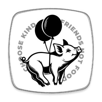 Schweine sind Freunde - Viereckiger Kühlschrankmagnet - Weiß - Vorne