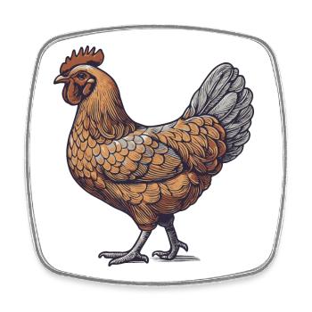 Rooster - Square fridge magnet - white - Front