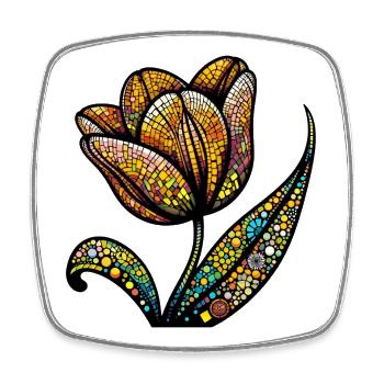 Tulip - Square fridge magnet - white - Front