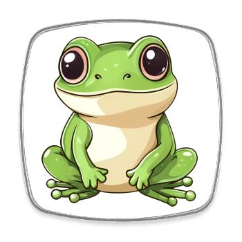 süßer Frosch - Grün - Fröhliches Design. - Viereckiger Kühlschrankmagnet - Weiß - Vorne