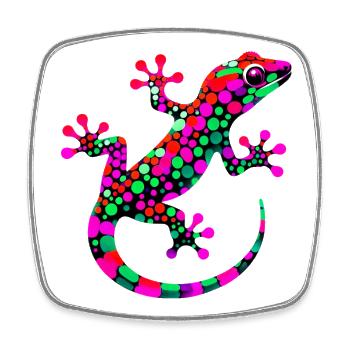 Gecko - Square fridge magnet - white - Front