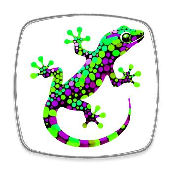Gecko - Square fridge magnet - white - Front