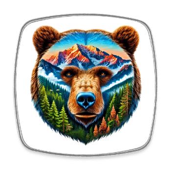 Bear - Square fridge magnet - white - Front