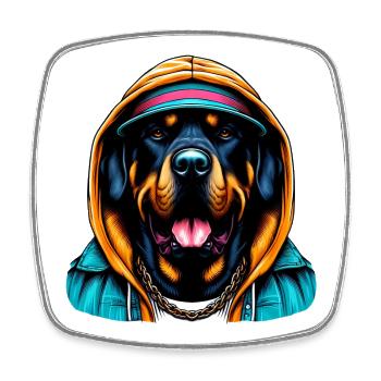 Chien - Magnet carré - blanc - Devant