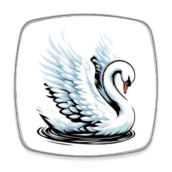 Swan - Square fridge magnet - white - Front