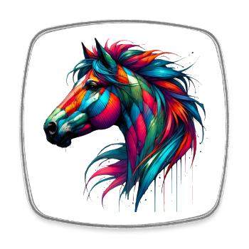 Horse - Square fridge magnet - white - Front