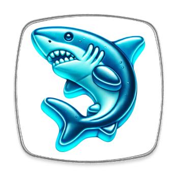 Requin - Magnet carré - blanc - Devant
