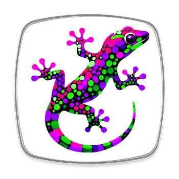Gecko - Square fridge magnet - white - Front