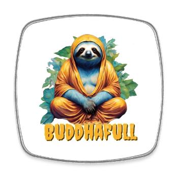 Bouddha Yoga Paresseux Humour Dieu Paresseux Nerd Sommeil - Magnet carré - blanc - Devant