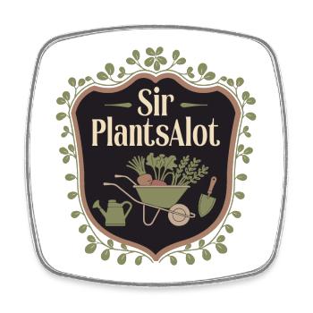 Sir PlantsAlot - Funny Gardening Men, Plant Dads - Square fridge magnet - white - Front