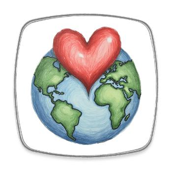 Protect The Earth - Square fridge magnet - white - Front