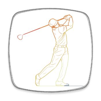 Golfspieler Line Art - Viereckiger Kühlschrankmagnet - Weiß - Vorne