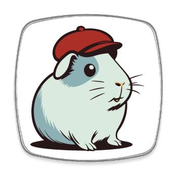 Meerschweinchen - Viereckiger Kühlschrankmagnet - Weiß - Vorne