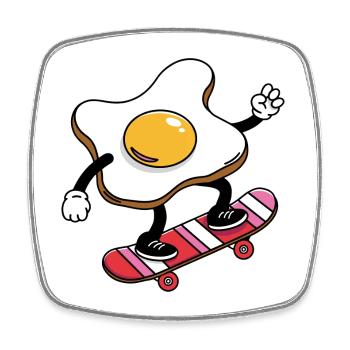 Skateboard Egg Daredevil - Square fridge magnet - white - Front