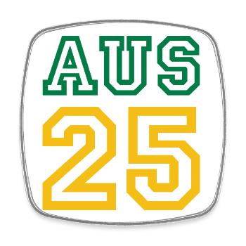 AUSTRALIA 2025 - Square fridge magnet - white - Front