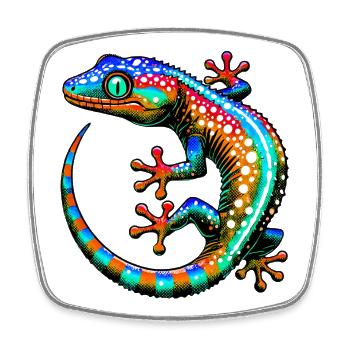 Gecko - Square fridge magnet - white - Front