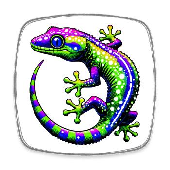 Gecko - Square fridge magnet - white - Front