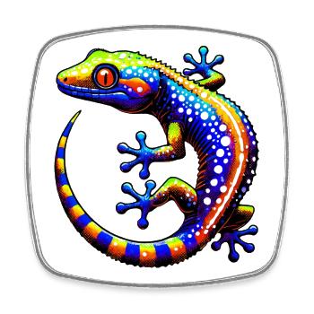 Gecko - Square fridge magnet - white - Front