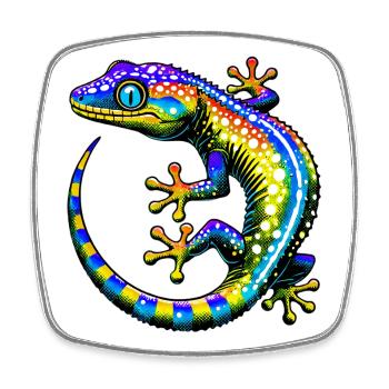 Gecko - Square fridge magnet - white - Front