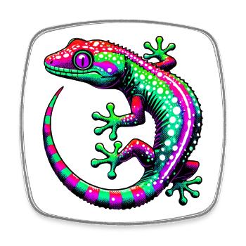 Gecko - Square fridge magnet - white - Front
