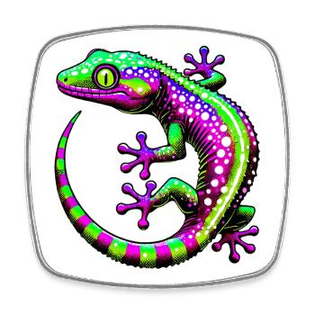 Gecko - Square fridge magnet - white - Front