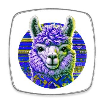 Alpaca - Square fridge magnet - white - Front