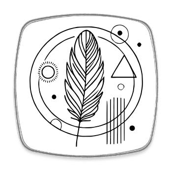 Boho & Zen – L’art élégant de la plume pour les amoureux de la nature - Magnet carré - blanc - Devant