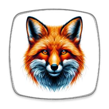 Fuchs - Viereckiger Kühlschrankmagnet - Weiß - Vorne
