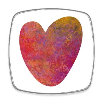 Herz Struktur Farbe Liebe Hochzeit Valentinstag - Viereckiger Kühlschrankmagnet - Weiß - Vorne