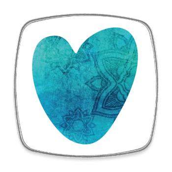 Yoga Herz Mandala Muster Meditation Liebe Fan om - Viereckiger Kühlschrankmagnet - Weiß - Vorne
