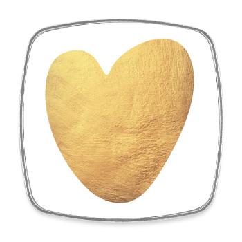 Coeur d’or Yoga Amour Luxe Amour Symbole Mariage - Magnet carré - blanc - Devant