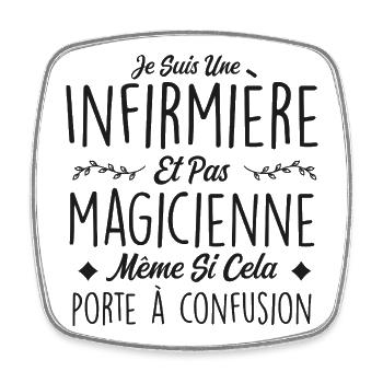 Humour Infirmière - Fête des mères - Magnet carré - blanc - Devant