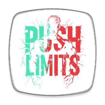 Gym Shirt Push Limit - Viereckiger Kühlschrankmagnet - Weiß - Vorne