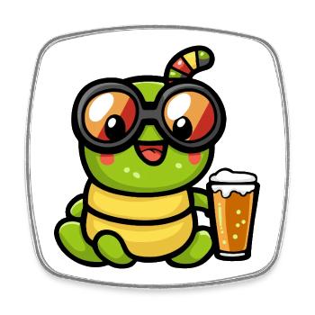 Wurm Après Ski Beer Comic - Square fridge magnet - white - Front