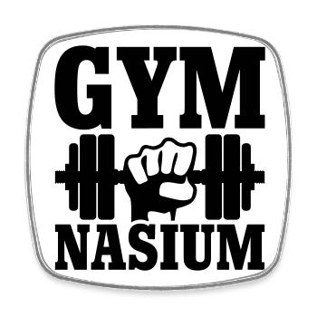 GYM Nasium - Workout - Viereckiger Kühlschrankmagnet - Weiß - Vorne
