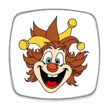 Carnaval Clown Sourire Carnaval Parade Costume - Magnet carré - blanc - Devant