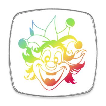 Rainbow Jester Smile Clown Kasper Fasching - Viereckiger Kühlschrankmagnet - Weiß - Vorne