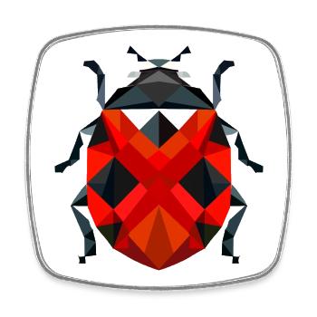 Stilvolle polygonale Marienkäfer-Illustration - Viereckiger Kühlschrankmagnet - Weiß - Vorne