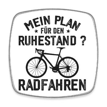 Retirement Bicycle Cyclist Gift for Retirement - Square fridge magnet - white - Front