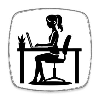 Femme Emploi Informatique - Magnet carré - blanc - Devant