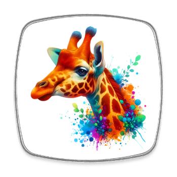 Girafe - Magnet carré - blanc - Devant