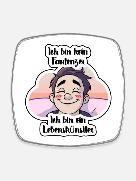Lebenskünstler Faulenzen Sticker - Viereckiger Kühlschrankmagnet - Weiß