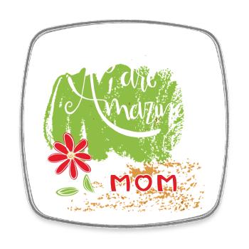 you are amazing mom - Viereckiger Kühlschrankmagnet - Weiß - Vorne
