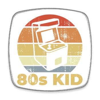 Jeux Années 80 Enfant - Magnet carré - blanc - Devant